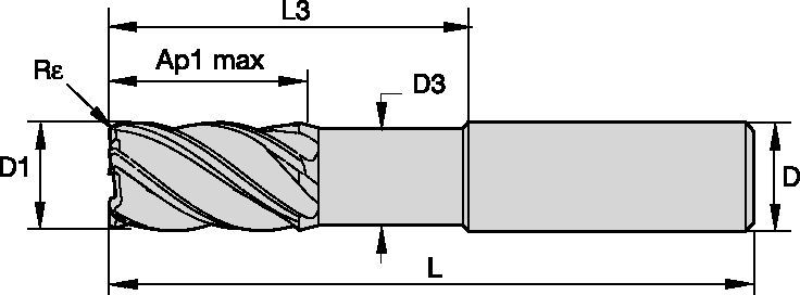 UCDE — 5drážková Harvi II s hrdlem pro ocel, nerezovou ocel a žáruvzdorné slitiny