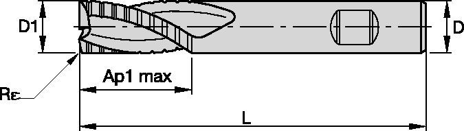 Solid Carbide End Mill for Roughing of Steels, Stainless Steel, Cast Iron