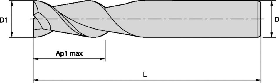 KenCut™ AL • AADF • Square End • 2 Flutes • Plain Shank • Inch