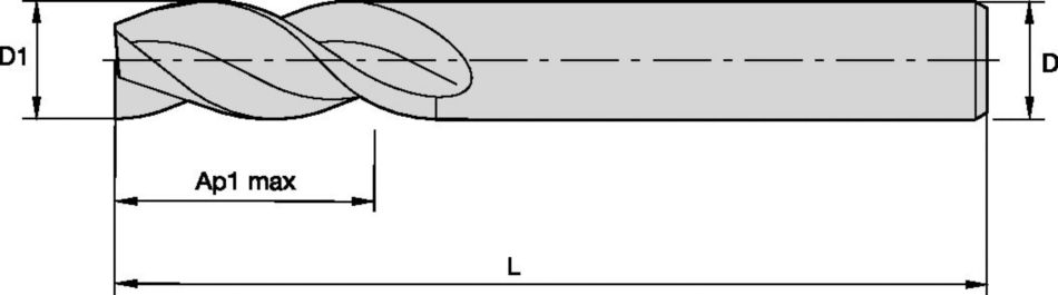 Solid Carbide End Mill for Roughing and Finishing of Aluminum