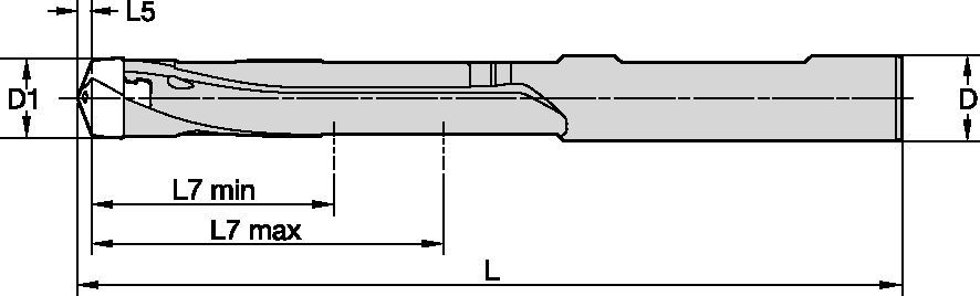 Modular Drilling • Shank for BF Tools • Straight Fluted