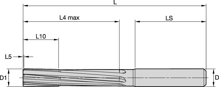 Solid Carbide Reamer for Blind Holes in Steel