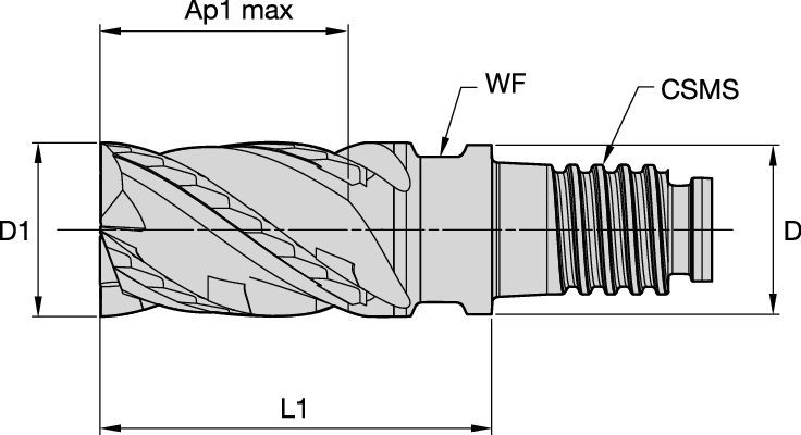 HARVI™ I TE Four Flute End Mill for Roughing and Finishing Covering the Broadest Range of Applications and Materials