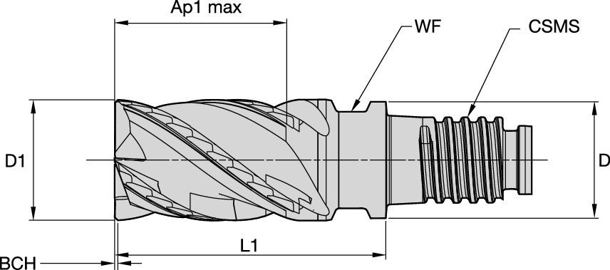 HARVI™ I TE Four Flute End Mill for Roughing and Finishing Covering the Broadest Range of Applications and Materials