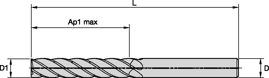 KOR5™ <sup>DA </sup>- Square End - 5 Flutes - 5 x D - Internal Coolant - Plain Shank - Metric 6974934 - Kennametal