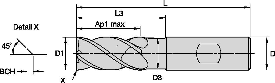 Solid Carbide End Mill for Roughing and Finishing of Multiple Materials