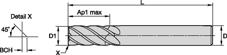 WCE5 • Series W501 • Chamfered • 5 Flute • Straight Shank • Metric