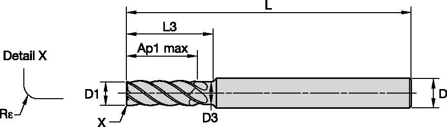 W5N1 5FL RA N SS MM Solid End Milling - 7007620 - WIDIA