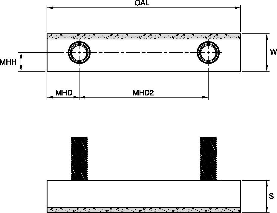 KenCast Tungsten Carbide & Steel Wear Protection • Reclaimer Bar • No Weld Chamfer