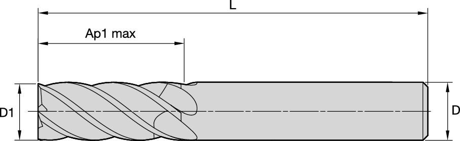 WCE5 • Sharp Edge • 5 Flutes • Short • Cylindrical Shank • Metric