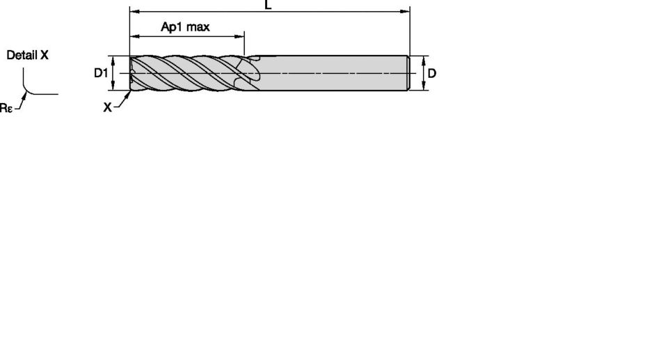 WCE5 • Series W511 • Radiused • 5 Flute • Straight Shank • Regular • Inch