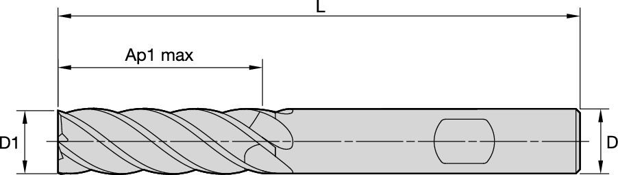 WCE5 • Series W521 • Sharp Edge • 5 Flute • Weldon® Shank • Long • Inch