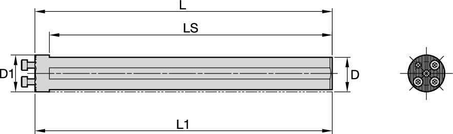 Modular Steel Boring Bar • 4:1 Overhang • Through Coolant • Metric