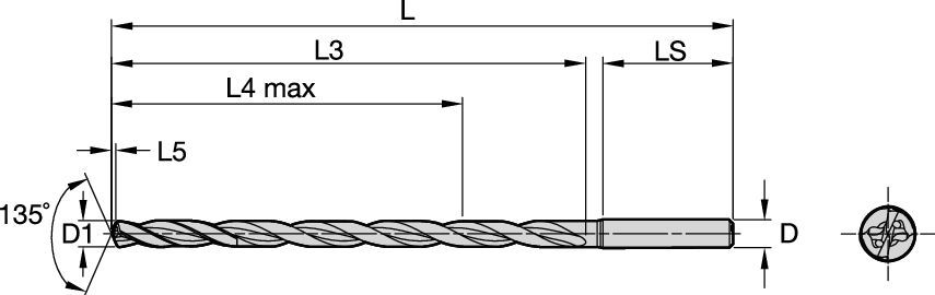 Solid Carbide Deep Hole Drill for Cast Iron and Steels