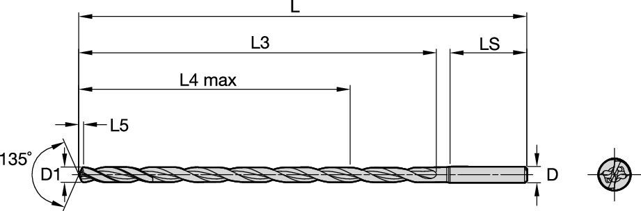 Solid Carbide Deep Hole Drill for Cast Iron and Steels