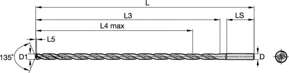 Solid Carbide Deep Hole Drill for Cast Iron and Steels