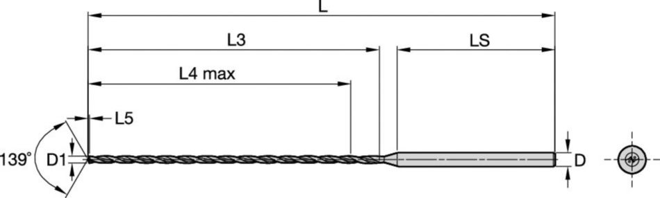 Vollhartmetall-Tieflochbohrer für kleine Durchmesser in verschiedenen Werkstoffen