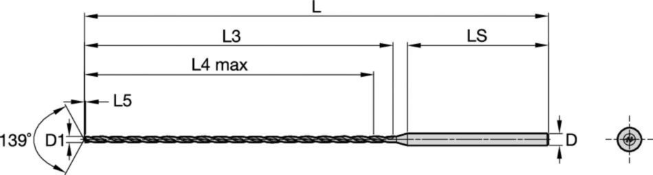 Taladrado de metal duro integral para orificios profundos de diámetros pequeños en múltiples materiales