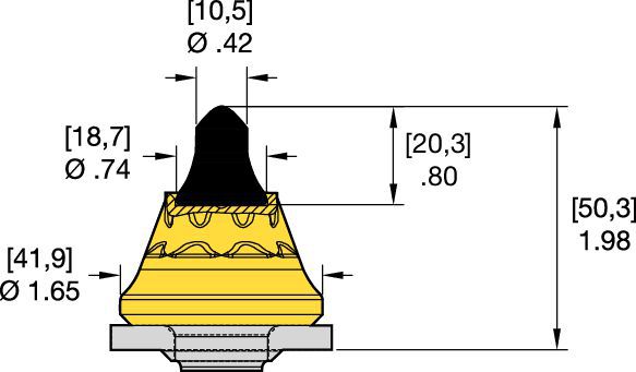 Road King - Rotating Tungsten Carbide Pick - 20mm (.76 in) Shank 7049459 - Kennametal