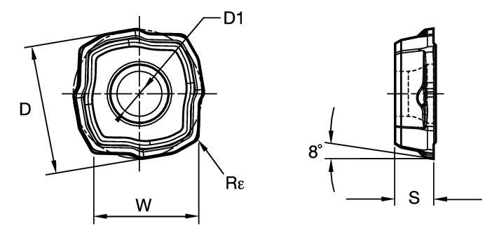 Drilling insert for Stainless Steel and Steel