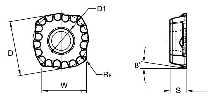 Drilling insert for Long Chipping Materials