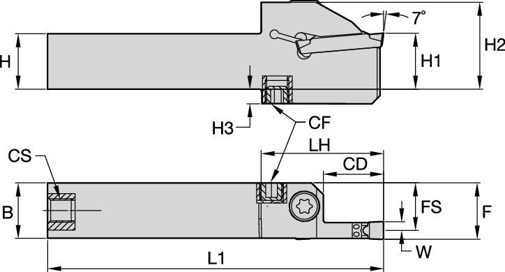 A4 - Integral Toolholder - Through Coolant - Inch 7110754 - Kennametal