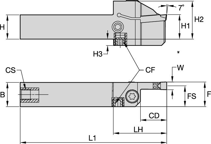 A4 - Integral Toolholder - Through Coolant - Inch 7110753 - Kennametal