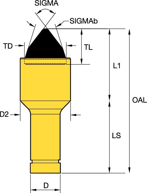 Rotating Tungsten Carbide Pick • 11mm (.44 in) Shank