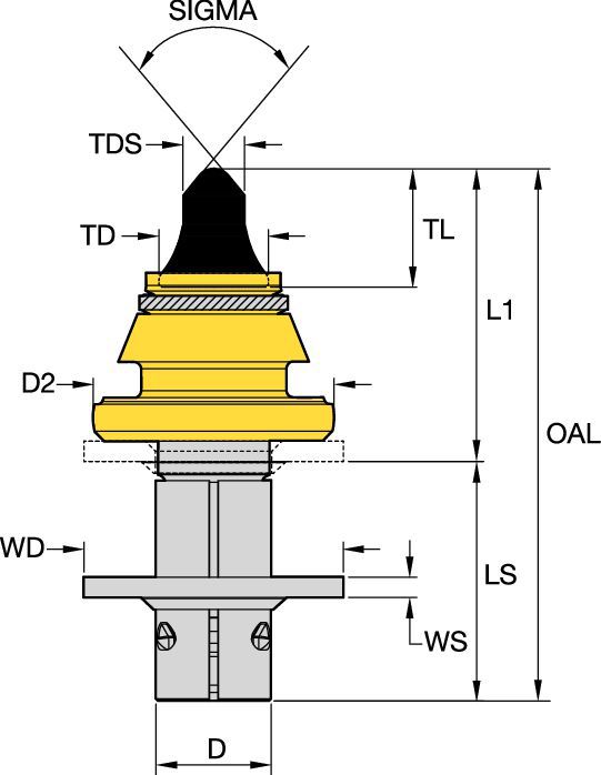 Rotating Tungsten Carbide Pick • 20mm (.76 in) Shank