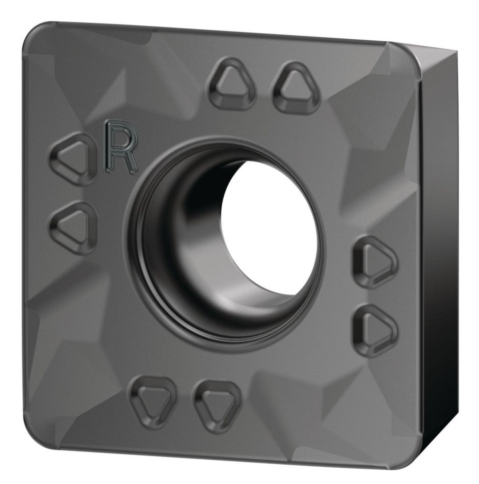 Shoulder and slot milling insert with four cutting edges.