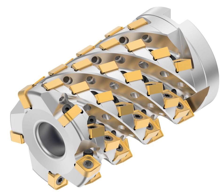 Shoulder milling cutter for steel, stainless steel, and high-temperature alloys.