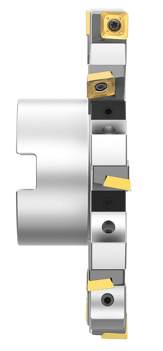 Slot milling cutter for full slot milling in multiple materials