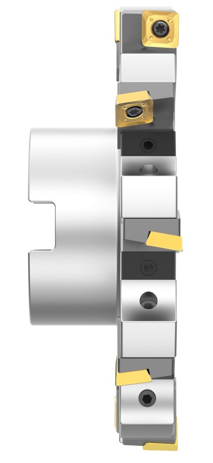 Slot milling cutter for full slot milling in multiple materials