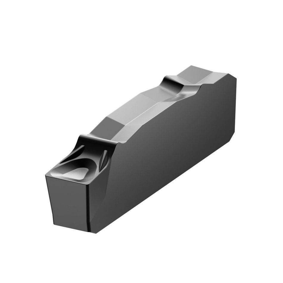 Slot milling insert for flat-bottom machining in multiple materials.