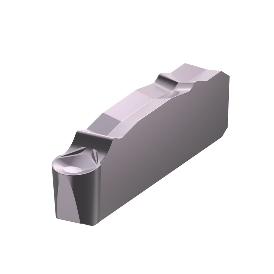 Slot milling insert for full radius machining in multiple materials.