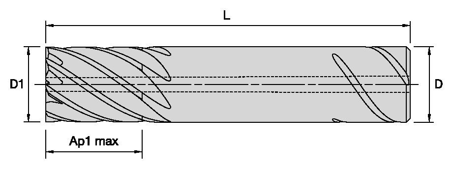 HARVI™ IV Eight Flute End Mill for Roughing and Finishing<br/>Covering the Broadest Range of Applications and Materials