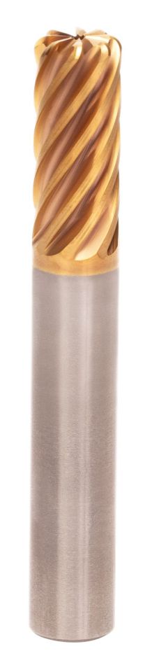 HARVI™ IV • Radiused • 8 Flutes • Internal Coolant • Plain Shank • Metric
