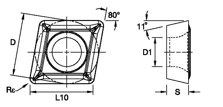 Screw-On CPMT ISO/ANSI Turning Insert 1161915 - Kennametal