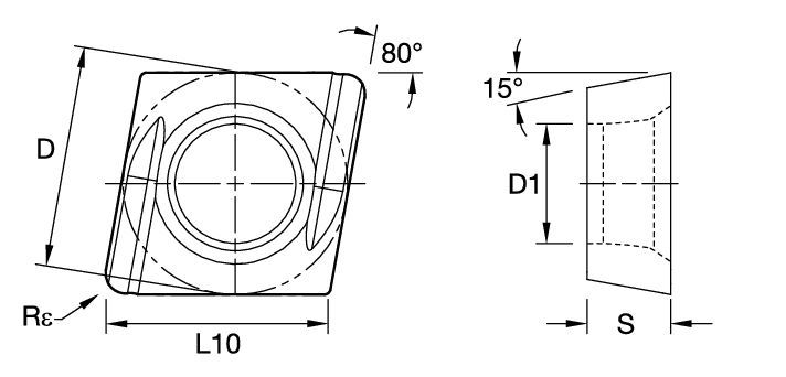 Screw-On CDHH ISO/ANSI Turning Insert 1175020 - Kennametal