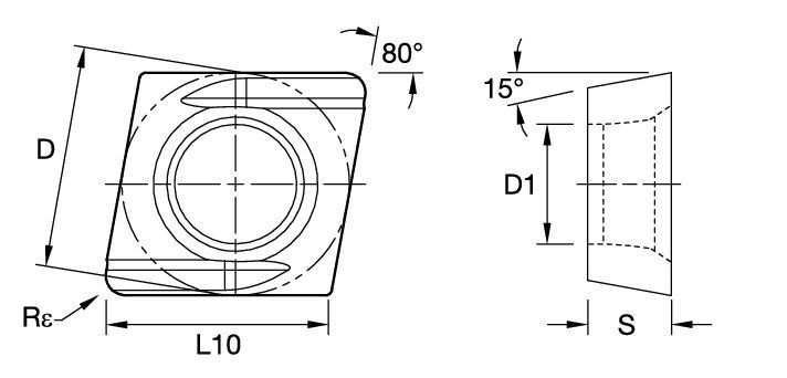 Screw-On CDHH ISO/ANSI Turning Insert 1175020 - Kennametal