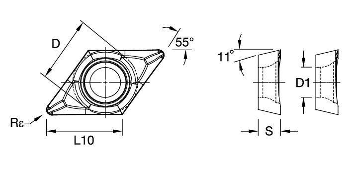 Screw-On DPGT ISO/ANSI Turning Insert 1161940 - Kennametal