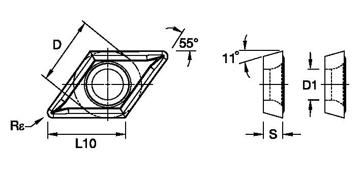 Screw-On DPGT ISO/ANSI Turning Insert 1161937 - Kennametal