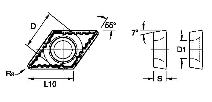 Screw-On DCMT ISO/ANSI Turning Insert 1161835 - Kennametal