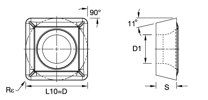 Screw-On SPGT ISO/ANSI Turning Insert 1866782 - Kennametal