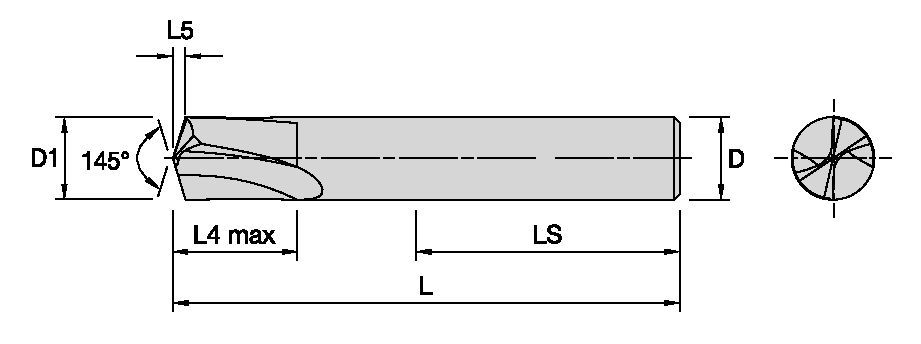 KenDrill™ Spot • 145° Spot Angle • Straight Shank • Metric