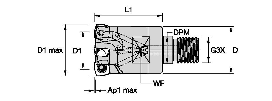 High-Feed copy milling cutter for multiple materials.