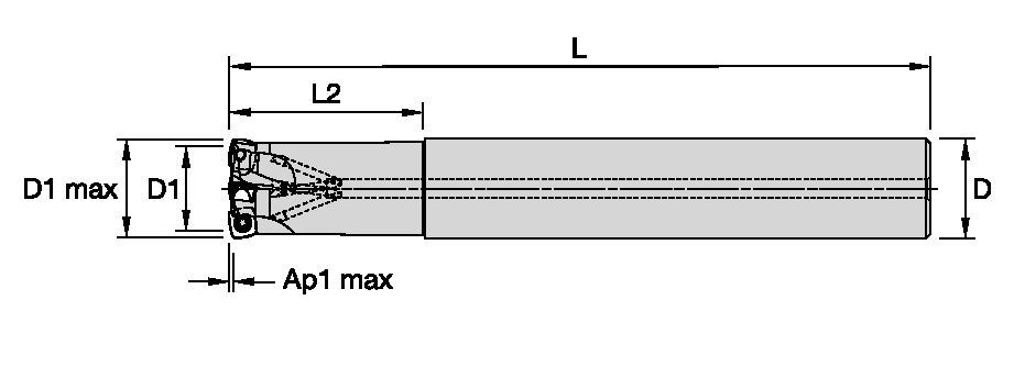 High-Feed copy milling cutter for multiple materials.