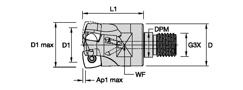 High-Feed copy milling cutter for multiple materials.