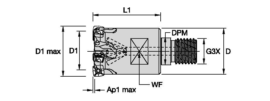 High-Feed copy milling cutter for multiple materials.