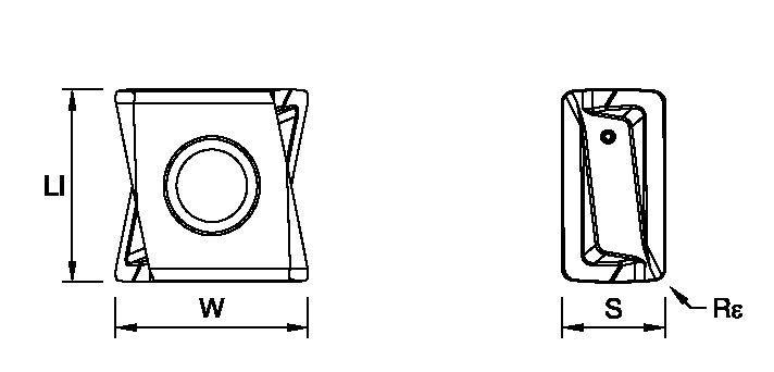 Mill 4™-12<sup>KT</sup> - Carbide Insert - LNGQ12-GE - Medium Machining 6969920 - Kennametal